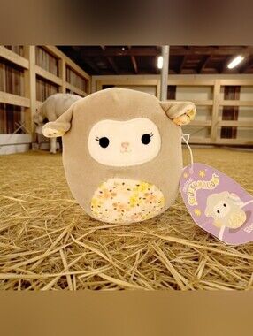 2023 New W/ Tags Squishmallows 4" ELEA The Lamb With Floral Belly Easter Plush.